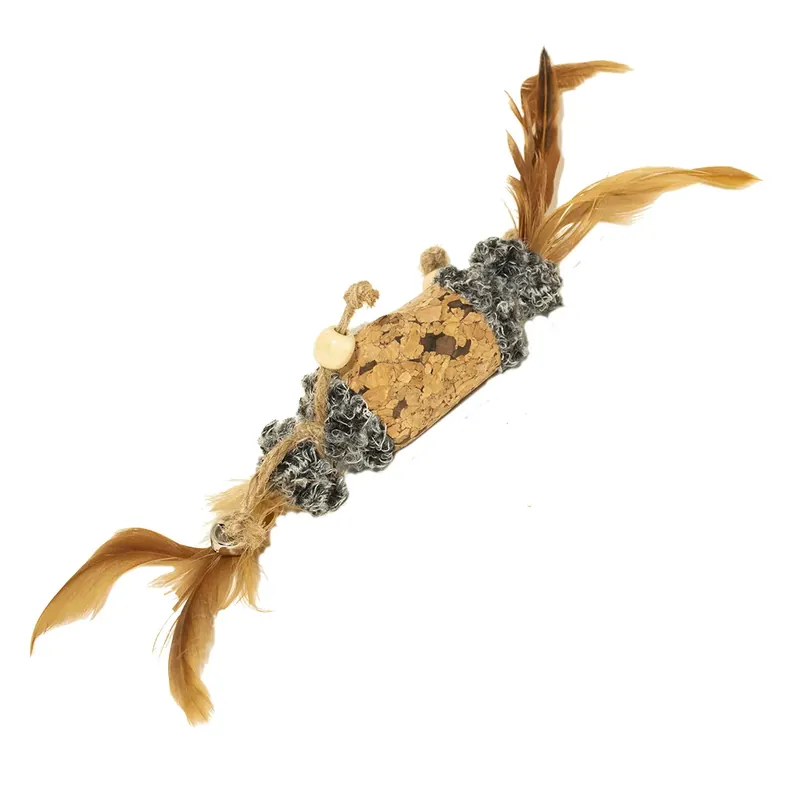 Express Levering Duvo+ Cork Vat Met Veren & Bel 26X3X3 cm Bruin