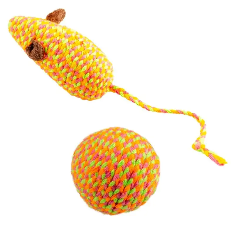 Exclusieve Aanbieding Duvo+ Jolly Oranje Muis En Bal 2 st. Oranje