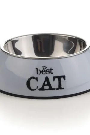 Beeztees Best Cat Eetbak Rond Grijs 14x4,5 cm Speciale Aanbieding