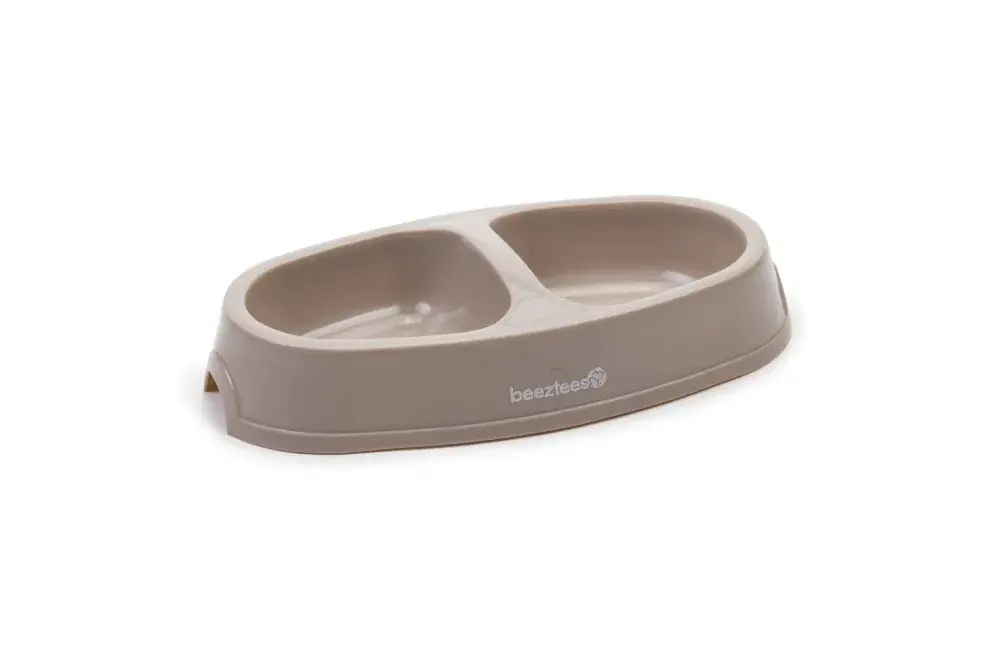Beeztees Pluche Dinerset Kat Beige 2x0,15 L Weekendaanbieding