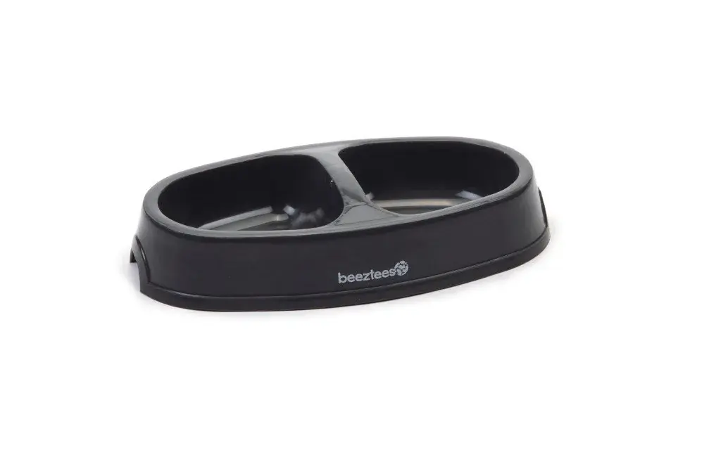 Beeztees plastic Dinerset Kat Antraciet 2x150ml Actieprijs