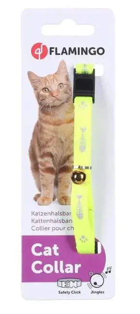 Aanbieding Flamingo Kattenhalsband Ziggi Geel 20-35 cm 10 mm