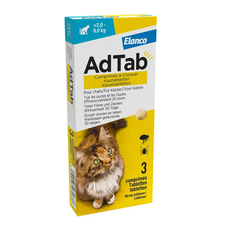AdTab Kat Kauwtablet 2,0-8,0 kg 3 st. Nieuw