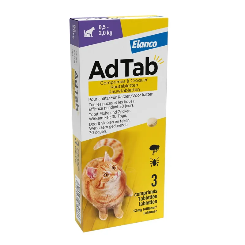 Veilige Betaling AdTab Kat Kauwtablet 0,5-2,0 kg 3 st.