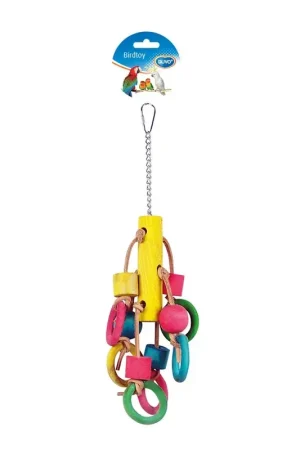 Gecertificeerd Birdtoy Kooi Acc M Houten Blokjes En Ringen 33cm Gemengde Kleuren