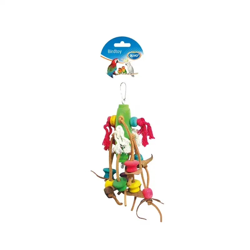 Express Levering Birdtoy Kooi Acc S Houten Blokjes En Leder 23cm