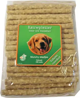 Boony munchy staaf naturel 100 stuks, Ø 9/10 mm, 12cm Speciale Aanbieding
