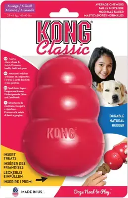 Favoriet Kong hond Classic rubber “XL”, rood.