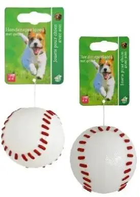 Speciale Aanbieding Boon piepende honkbal hondenspeeltje wit 8cm