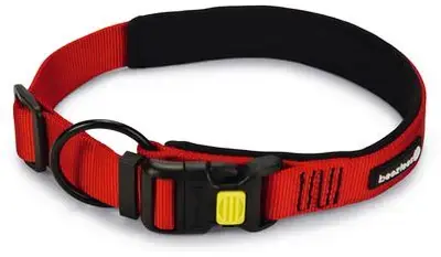 Actieprijs Beeztees hondenhalsband Parinca premium nylon 60-65x3cm rood