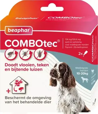 Beaphar COMBOtec parasietbehandeling hond 10-20kg 2 pipetten Laatste Kans