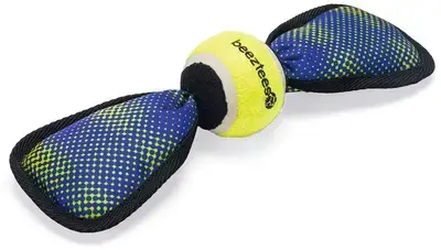 Beeztees hondenspeelgoed Fetch Wing tennisbal nylon 30x9.5x6.3cm blauw/geel Tijdelijk Beschikbaar