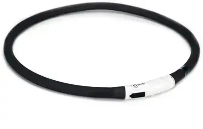 Beeztees hondenhalsband Dogina Safety Gear USB oploaadbaar siliconen 70x1cm zwart Shop Nu