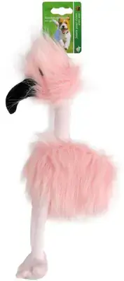 Gecertificeerd Boon Fluffy Bird hondenspeeltje roze & zwart 35cm