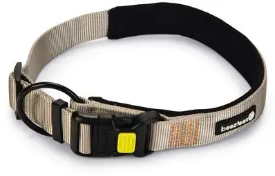 Snelle Levering Beeztees hondenhalsband Parinca premium nylon 60-65x3cm licht grijs
