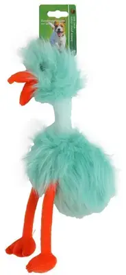 Express Levering Boon Fluffy Bird hondenspeeltje blauw & oranje 35cm