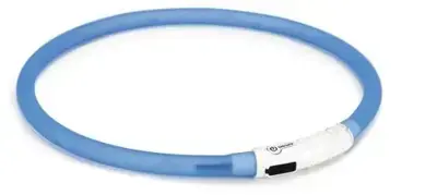 Beeztees hondenhalsband Dogina Safety Gear USB oploaadbaar siliconen 70x1cm blauw Gereduceerde Prijs