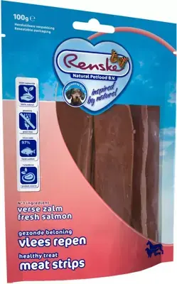 Beperkt Aanbod Renske Gezonde Beloning vleesrepen zalm 100g