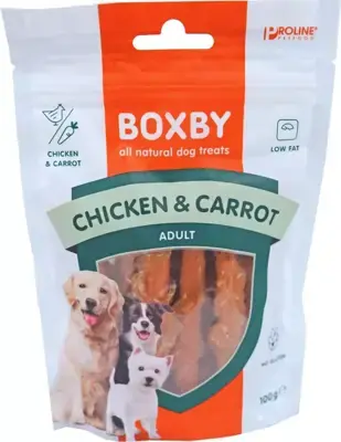 Aanbieding Proline Boxby chicken & carrot sticks, 100 gram