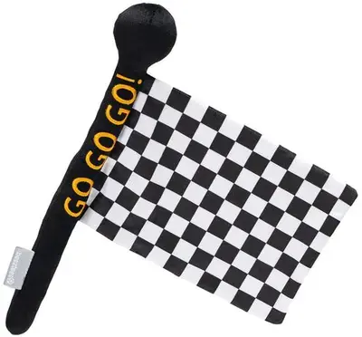 Bestseller Beeztees hondenspeelgoed finish vlag pluche/krinkel 36x28x4cm zwart/wit