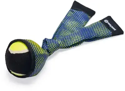 Beeztees Fetch ballenwerper nylon 29x8x8cm blauw/geel Koop Vandaag