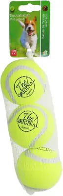 Boon hondenspeelgoed tennisbal squeak m geel net a 3 stuks Merkproduct