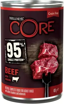 Beste Prijs Wellness CORE hond 95% Single Protein rund & broccoli 400g