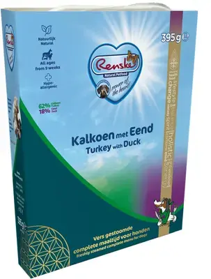 Actieprijs Renske Adult vers kalkoen & eend 395g