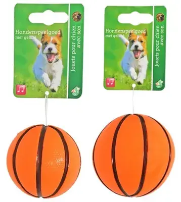 Favoriet Boon piepende basketbal hondenspeeltje oranje 6cm