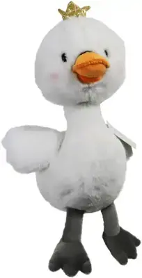 Must-Have Boon hond speelgoed gans pluche wit met kroon en piep 38cm