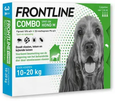 Beperkte Voorraad Bied je hond optimale bescherming tegen vlooien, teken en bijtende luizen met de makkelijke en doeltreffende pipetten Frontline Combo Hond. Zo ben je dit vervelende ongedierte altijd een stapje voor!