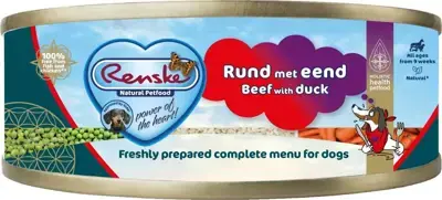 Renske hondenvoer vers rund & eend 95g Gratis Retour