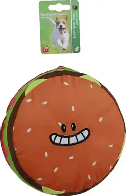 Bestel Nu Boon hamburger met smiley pluche hondenspeeltje 18cm
