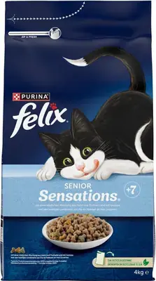 Beperkte Voorraad Felix Sensations Senior kip, kalkoen & groenten 4kg