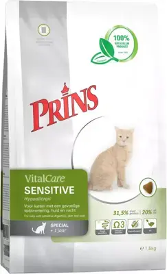 Direct Verzonden Prins VitalCare Sensitive hypoallergeen 1,5 kg