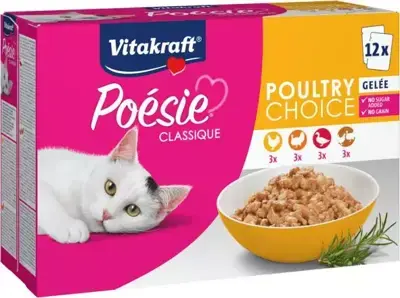 Betaalbaar Vitakraft Poésie Classique multipack gevogelte in gelei 12 x 85g