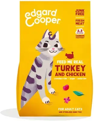 Bestseller Edgard & Cooper Adult Kalkoen & Kip - Kattenvoer - 2 kg