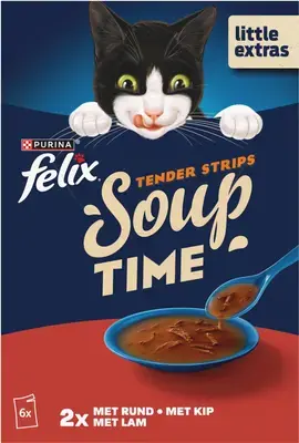 Alleen Vandaag Felix Soup Filets rund, kip & lam 6 x 48g