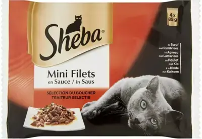 Alleen Vandaag Sheba Mini Filets traiteur selectie in saus multipack 4 x 85g