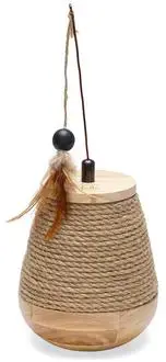 Flitsaanbieding Designed by Lotte kattenspeelgoed tuimel Mae hout d15h18cm beige