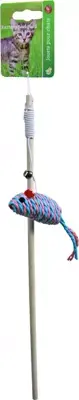 Boon kattenspeelgoed hengel met raffia muis met bel, roze. Beperkt Aanbod