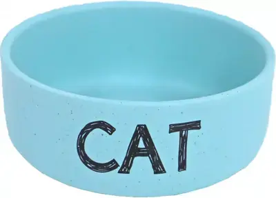 Weekendaanbieding Eetbak steen kat d12cm mat blauw