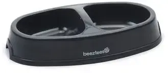 Beeztees dinerset kat plastic 2x 150ml 12x27.5x6cm antraciet Laatste Kans