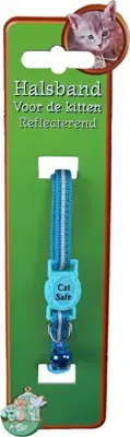 Beperkte Voorraad Kittenhalsband polyester neon, blauw reflecterend
