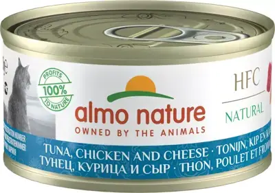 Almo Nature HFC Natural kattenvoer tonijn, kip & kaas 70g Actieprijs
