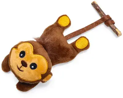 Beeztees kattenspeelgoed Jungle Aap pluche/matatabi 16x7x5cm bruin Actieprijs