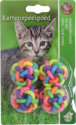 Boon kattenspeelgoed wirwar bal+bel 4 centimeters pak a 4 stuks Bestel Nu