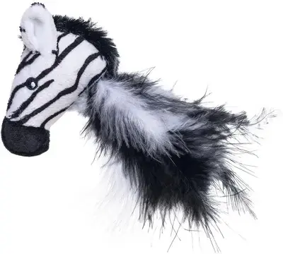 Direct Verzonden Beeztees kattenspeelgoed Jungle zebra Sazu pluche 16x8x5cm zwart/wit