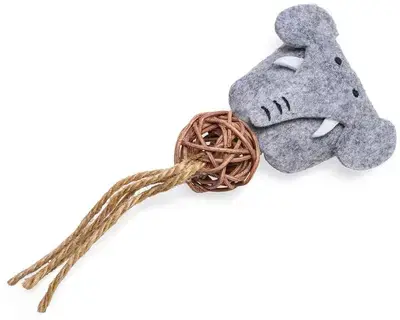 Koop Vandaag Beeztees kattenspeelgoed Jungle olifant Sola vilt 18x6x4cm grs