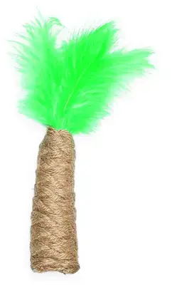 Direct Beschikbaar Beeztees kattenspeelgoed Jungle palmboom touw/veren 20x4x3cm bruin/groen